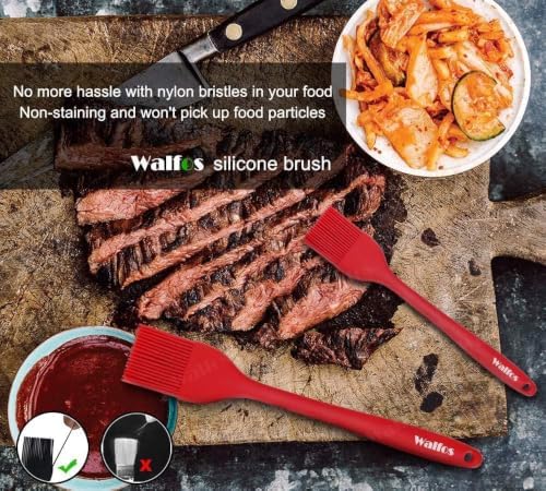 Walfos Silicone Basting Pastry Brush, 600°F Heat Resistant for BBQ Grill Baking Kitchen Cooking, BPA Free and Dishwasher safe - Image 4