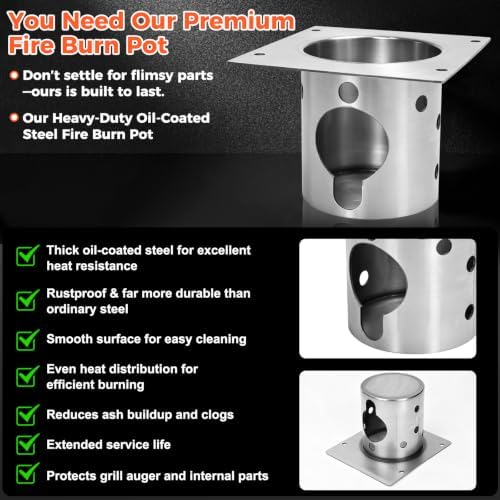 QuliMetal Fire Burn Pot Replacement Parts for Pit Boss Pro 1150 1600 Grills - Image 2