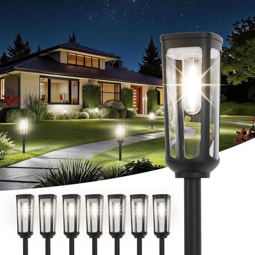 JEJOT Solar Pathway Lights Outdoor Waterproof, 8 Pack Solar Walkway Lights by JEJOT