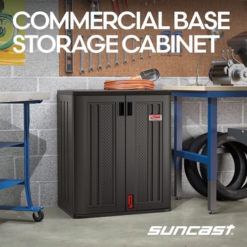 Suncast 30" Heavy-Duty Resin Garage Cabinet, Lockable, Dark Gray - Image 4