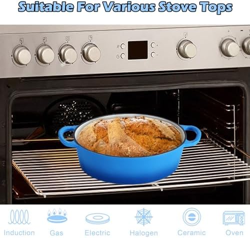 TeamFar Oval Dutch Oven, 5qt Enameled Cast Iron Dutch Oven Pot with Lid - Image 5