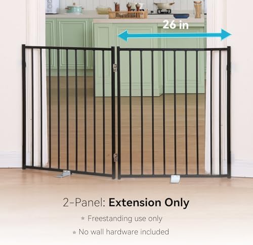 No Pawblems Full Metal Dog Gate Extension, 30" Tall Foldable Panels - Image 2