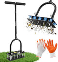 Sakerplus Aerator Lawn Tool, Hand Metal Spike Lawn Aerator (Black Handle) by SakerPlus