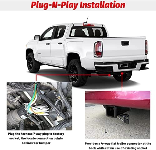 MECMO Quick Connect Adapter for Tailgate Light Bar LED Redline Amber Turn Signal Reverse Full Function, USCAR 7 Pin to 4 Pin Trailer Connector Wiring Harness w/Reverse & 12V Wire for Truck USCAR 7-Way - Image 6