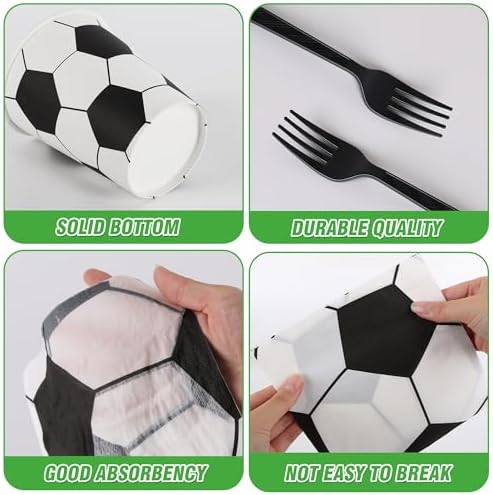 400 Pcs Disposable Soccer Party Tableware Set for 50 Guests - Image 4
