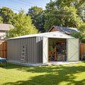 Patiowell 10x12 FT Metal Outdoor Storage Shed, Gray by Patiowell