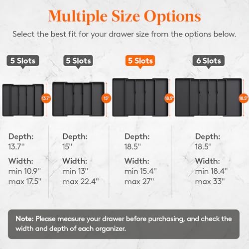 Lifewit Utensil Organizer for Kitchen Drawers, Expandable Utensil Tray - Image 2