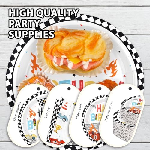 168Pcs Retro Race Car Birthday Party Decoration for Boy Serves 24 - Image 4