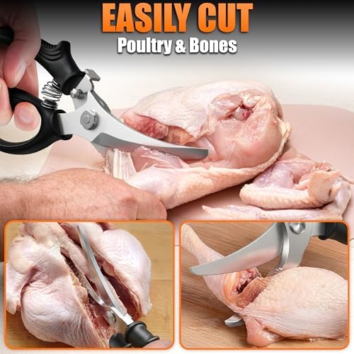 Poultry Shears Heavy Duty, Stainless Steel, 9.4 In, Safety Lock - Image 5