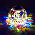 WSgift Color Changing Solar Powered Glass Mosaic Ball Led Garden Lights, Rechargeable Outdoor Waterproof Solar Night Lights Table Lamps for Decorations, Ideal Gifts by WSgift