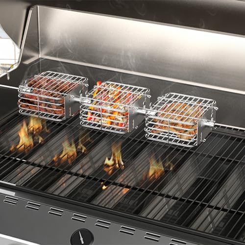onlyfire Stainless Steel Rotisserie Basket Set BBQ Grilling Basket, 3pcs - Image 7