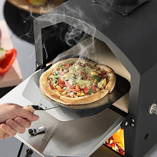 PETSITE Pizza Oven Outdoor, Wood Pellet Fired Pizza Oven with 12 Inches Pizza Stone & Waterproof Cover, 2-Tier Design Portable Stainless Steel Grill Pizza Maker for Outside Backyard Party - Image 6