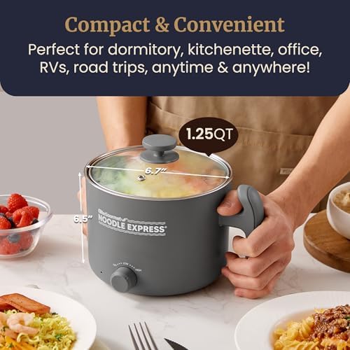 Elite Gourmet 1.25Qt Noodle Express Electric Hot Pot, Stainless Steel - Image 5
