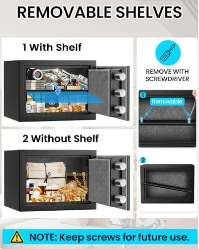 [- °] Fireproof Safe for Home, 1.3 Cuft Home Safe - Image 5