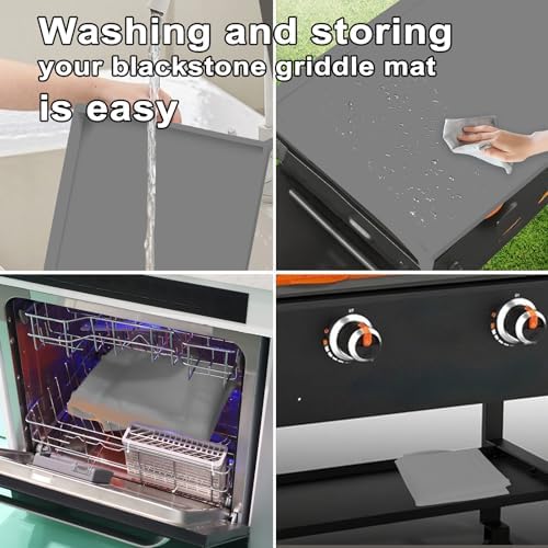 Silicone Griddle Mat for Blackstone 28 Inch XL Griddle, Full Edge Reusable BBQ Grill Cover, Heavy Duty Non-Stick Griddle Accessories(Gray) - Image 3