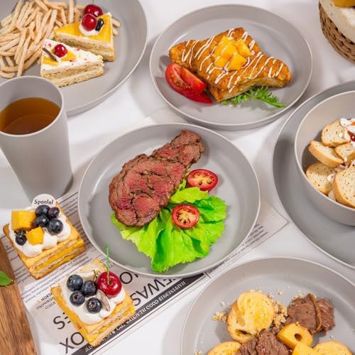 EjonirInjonir 24Pcs Shatterproof Wheat Straw Dinnerware Sets for 6 Home - Image 4