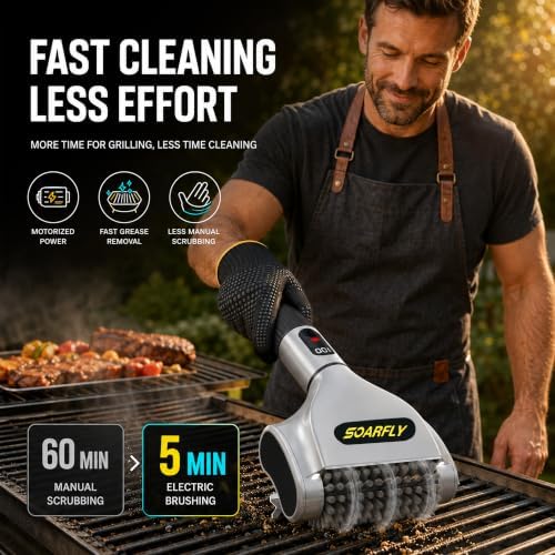 Electric Grill Brush, High-Torque 800 RPM Cordless Power BBQ Cleaner - Image 4