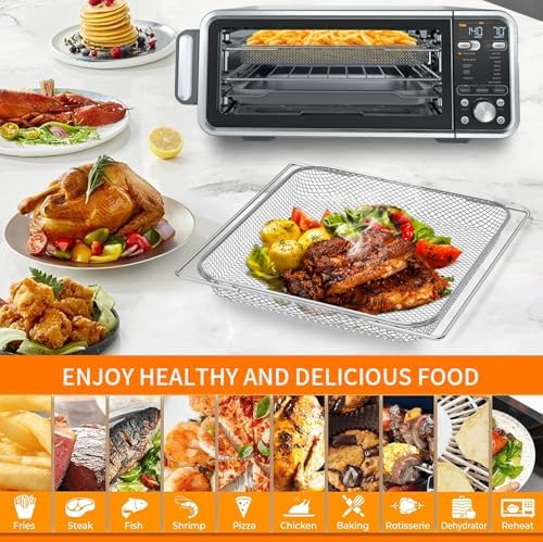 GWY Air Fryer Basket for Ninja Foodi 13 in 1 SP351 SP301 SP201 Air Fry Countertop Toaster Oven, 13.5''×12.3'' Air Fryer Replacement Parts Accessories Wire Rack Roasting Steamer Grill Racks Tray - Image 6