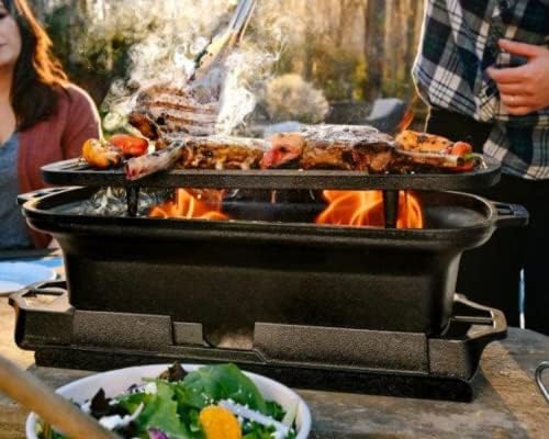 Lodge Sportsman's Pro Cast Iron Grill, 9 x 16.75 Inches - Image 4