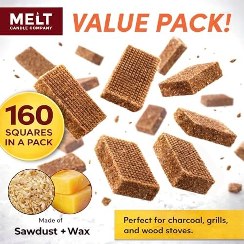 Melt Candle Fire Starter 160 Cubes for Charcoal Grill, Campfire & Fireplace - Image 2