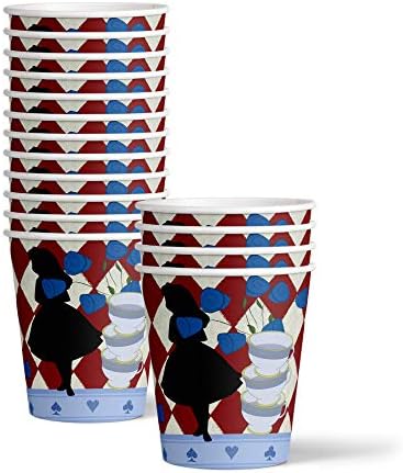 Alice in Wonderland Birthday Party Supplies Set - Alice in Wonderland Decorations - Alice in Wonderland 1st Birthday - Birthday Party for Girl | Tableware Includes Plates Napkins and Cups | Kit for 16 - Image 4