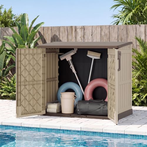Bifanuo 36 Cu Ft Resin Outdoor Storage Shed, Horizontal Storage Cabinet - Image 4