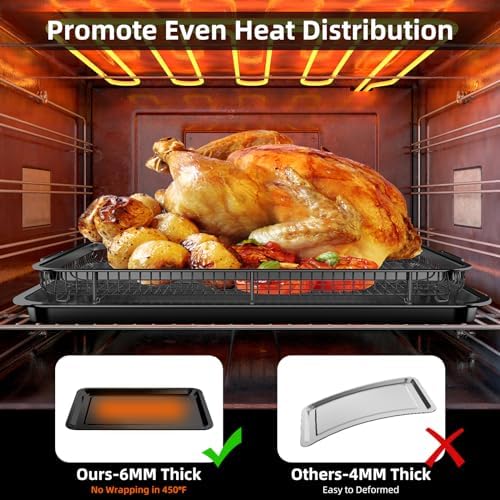 OPENICE Large Air Fryer Basket for Oven with 30 PCS Parchment Paper, Black - Image 3