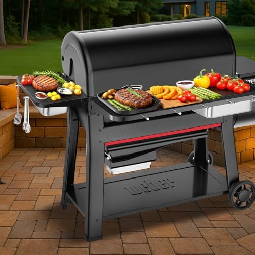 Utheer Front Folding Shelf for Weber Searwood XL 600, 35 x 12.5 in - Image 2