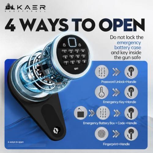 3-5 Long Gun Safe, Fingerprint Lock Anti-Pry for Scoped Rifles - Image 4