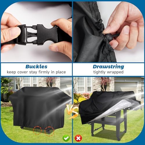 76 in Large Flat Top Grill Cover for Weber for CharBroil 4-6 Burner Griddle - Image 4
