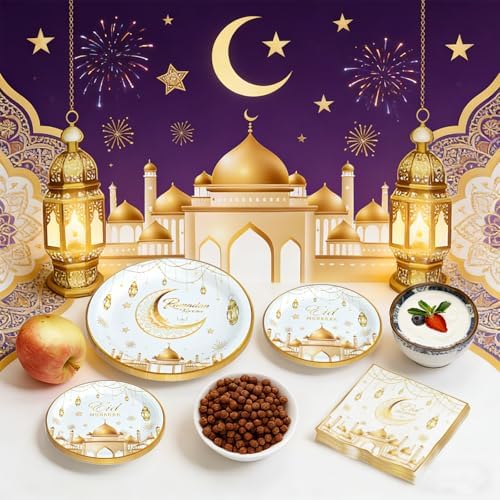 180pcs Ramadan Eid Mubarak Party Supplies,Serves 60 - Image 5