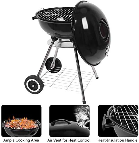 ROVSUN 18 inch BBQ Charcoal Grill, Outdoor Portable Kettle Barbecue Grill with Stand, Heat Control,Camping Patio Backyard Picnic - Image 4