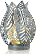 Solar Lights Outdoor Waterproof Garden Decor Crackle Glass Globe,Metal Yard Art Solar Outdoor Lights for Table Decor Porch,Patio Decorations.Gardening Gifts for Women/Mom by Gardensolarlightsdecor