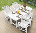 Ciokea HDPE Outdoor Dining Set of 4, Patio Table and Chairs Sets, White by CIOKEA
