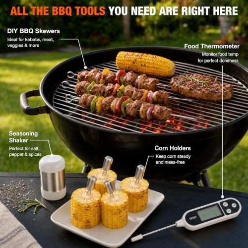 MUYFIO 32 Pcs BBQ Accessories, Heavy Duty Grill Accessories, 16 in, Stainless Steel Grill Set with Case, Thermometer, BBQ Tools for Outdoor Grill Camp Cook, Grill Gifts for Men, Women - Image 4