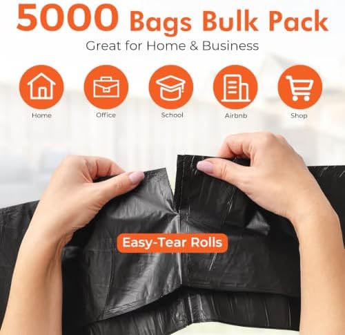Delxo 40-45 Gallon Trash Bags, 5000 Count, 40×45'' Large Black Garbage Bags - Image 6