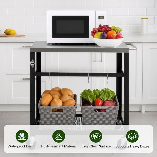 Endark Multi-Functional Stainless Steel Food Prep Cart – A Rolling Kitchen and Dining Table Designed for BBQs, Grills, Patios, and Gardens, Outdoor - Image 5