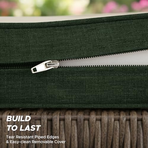 Outdoor Chair Cushions, Set of 4, 24 x 24 Inch, Olive Green - Image 6