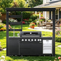 94" Stainless Steel Outdoor Kitchen Island with 6-Burner 85000 BTU,Heavy-Duty Natural Gas Grill with Rotisserie Oven,Galvanized Steel Roof,Granite Countertops,Refrigerator,Sink.(Natural Gas) by INOTEVERITORY