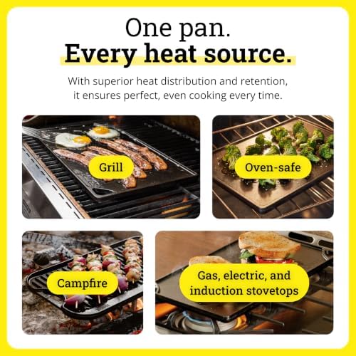 Lodge Reversible Cast Iron Grill/Griddle Pan XL, 16.75 x 11.5 Inches - Image 4