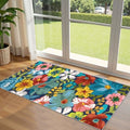 Front Door Mat Indoor Entrance - 2x4.3 Colorful Floral Runner Rug by Othilic