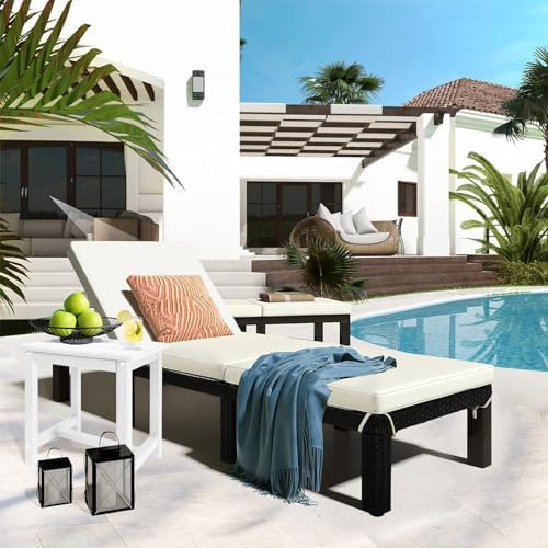 GARDENSTAR Adirondack Square Side Table,one-Tier Outdoor end Table, Patio Side Table for Pool,Porch,Backyard,Relaxing Companion (White) - Image 2