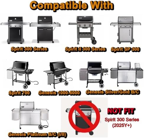 7638 Spirit Grill Replacement Parts for Weber Grill Grates Spirit 300 Series E310 E-315 S-315 E-330 E330 E315 S315 Spirit II E-310 2 E-310 Gas Grill Parts Genesis Silver B 1000 Cooking Grates 2 Pcs - Image 3