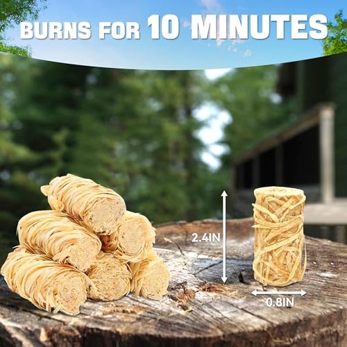 Shwuevei 65 pcs Fire Starter - Natural Fire Starters for Fireplace, Pellet Stove & Wood, Fire Pit, Smoker, BBQ, Chimney, Pizza Oven - Fire Starters for Grill, Charcoal Starter (Pack of 2) - Image 2
