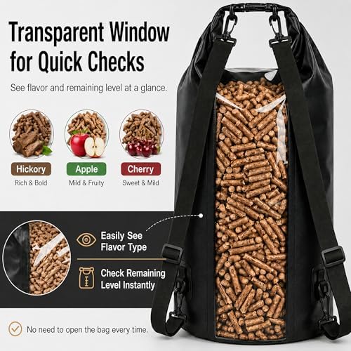 2 Pack 50LB Wood Pellet Storage Containers - Large Charcoal Storage - Image 3