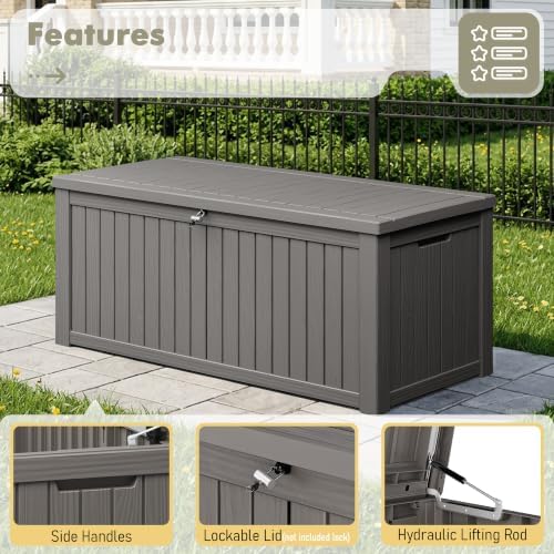 KAMABOKO Outdoor Storage Box, 230 Gallon Deck Box Outdoor Waterproof - Image 5