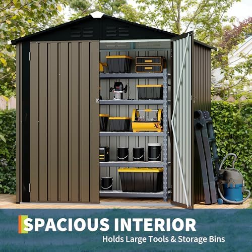 Garvee 6x4 FT Storage Shed – 130 Cu Ft, Sloped Roof, Weatherproof - Image 6