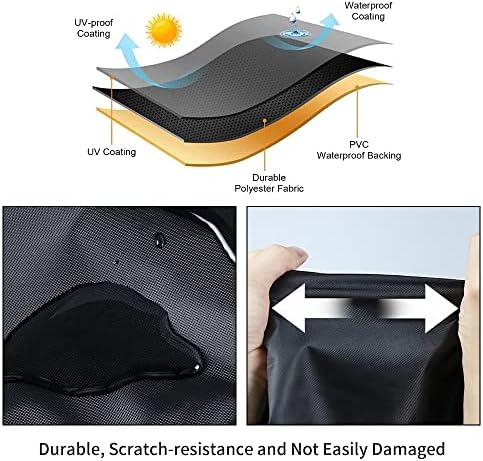 Griddle Cover for Yukon Glory Portable Grill Table, Outdoor 22 inch 17 inch Griddle Table Cover Waterproof Grill Stand Cover BBQ Grilling Cover Black - 34" L×24" W×32" H - Image 5