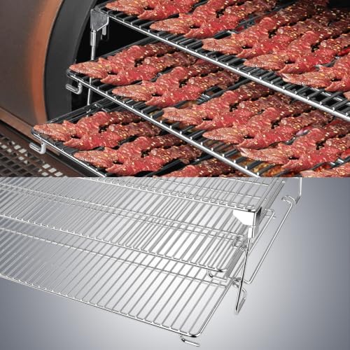 Jerky Racks for Smoker,Extra-Large 29-Inch 3-Tier Foldable Sliding Rack for Traeger Pro 34,Woodridge Pro,Pit Boss PB1000 PB1500,Weber Searwood XL 600,1035 Sq In Stainless Steel Pellet Grill Accessory - Image 5