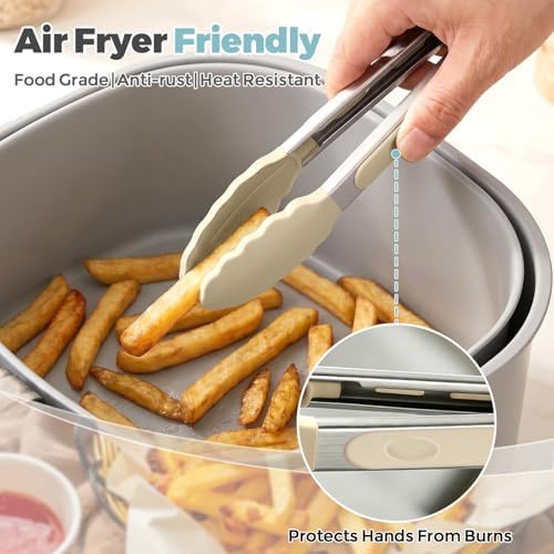 Small Cooking Tongs 7 inch Mini Serving Tongs with Silicone Tips - Image 3